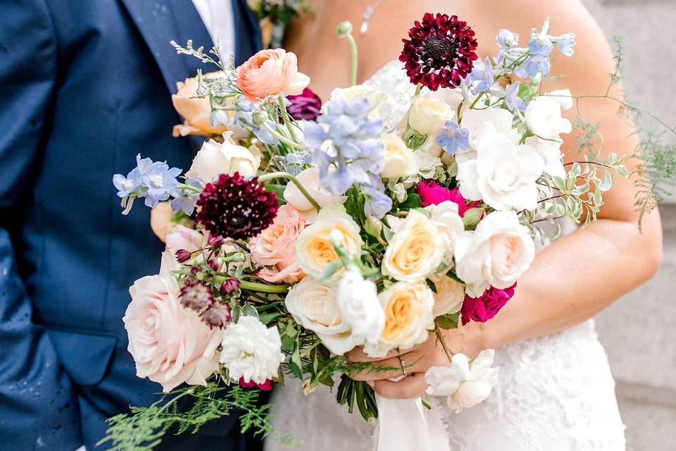 Jewel tone bridal bouquet