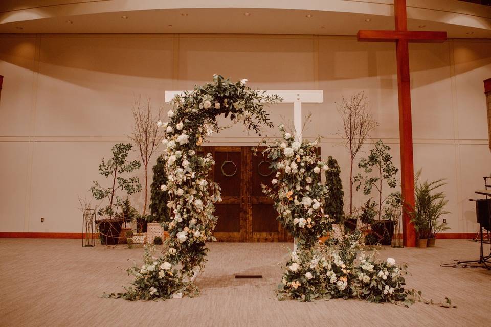 Wedding arbor backdrop