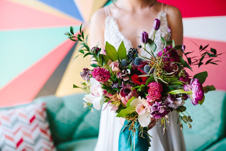 Berry tones Bridal bouquet