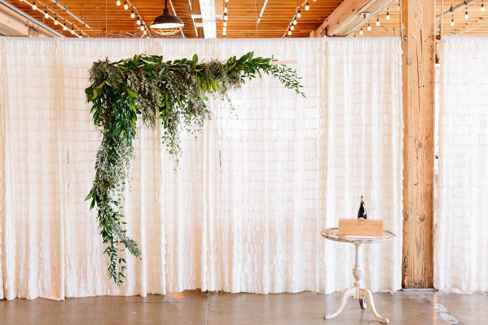 Greenery ceremony backdrop