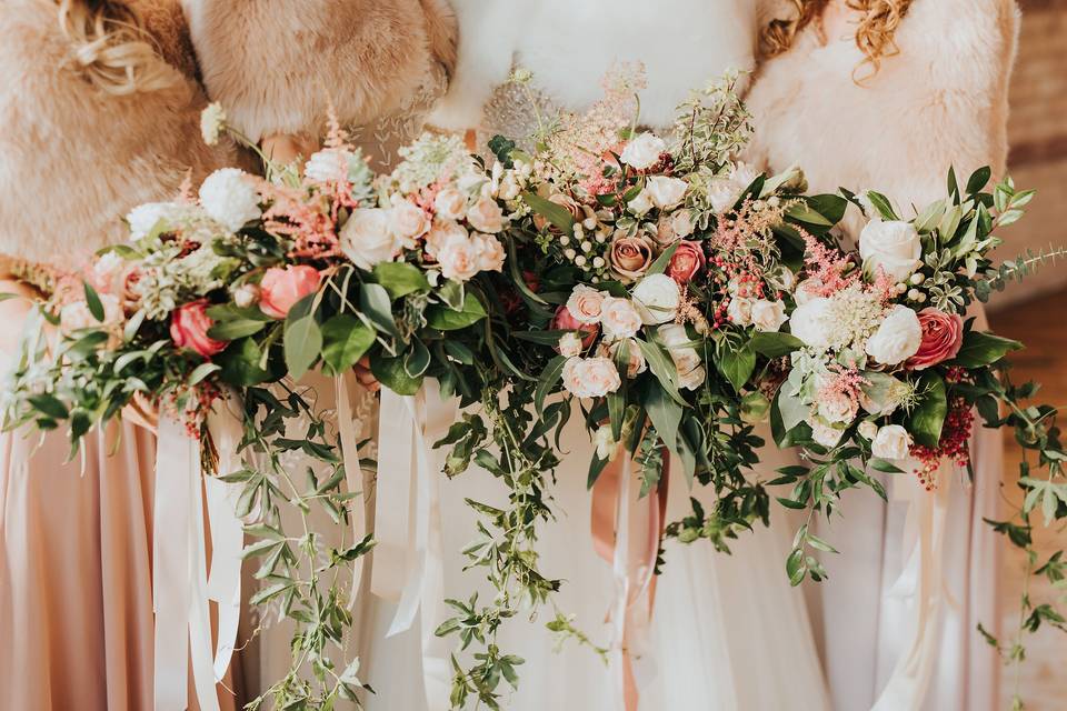 Blush winter bouquets