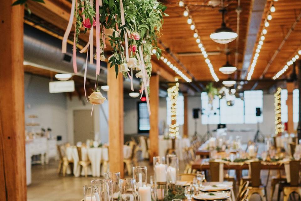 Reception decor long tables