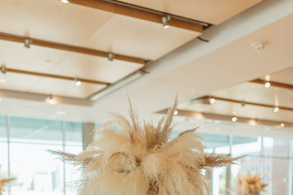 Pampas grass centerpieces