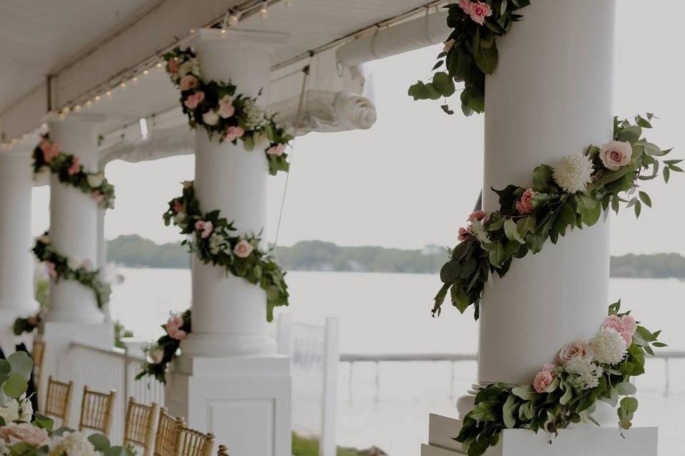 Reception decor garlands