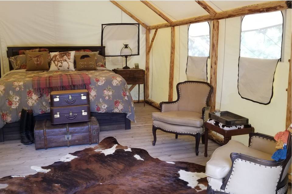 Glamping tent interior