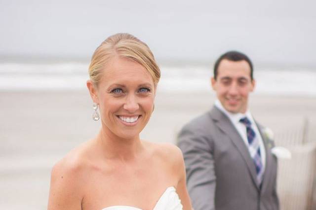 Newlyweds at the beach