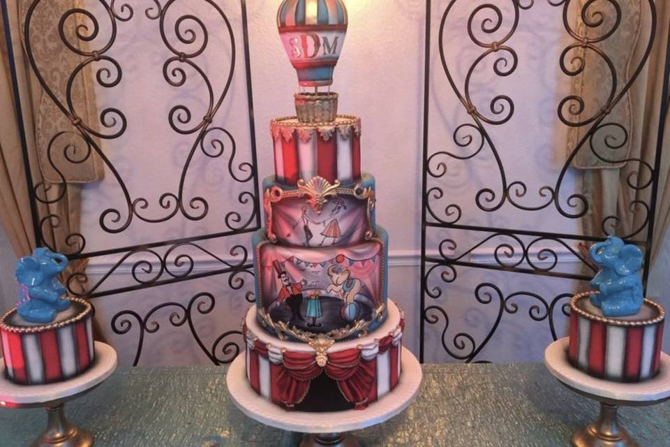 Circus theme wedding cake