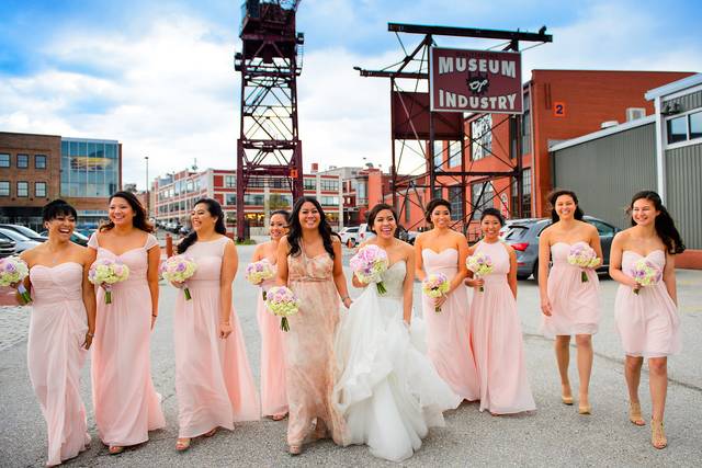 The bride with her bridesmaids
