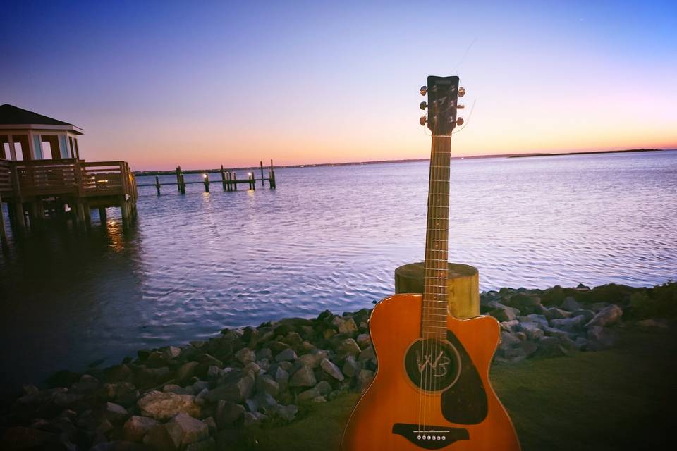 Guitar sunset