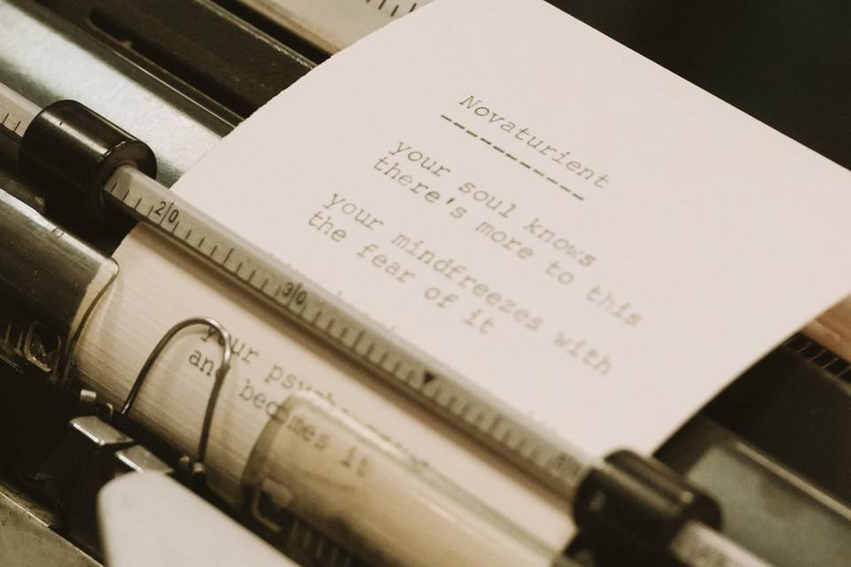 A custom poem being made
