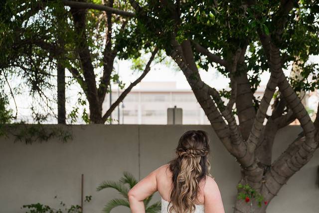 Bridal half up style