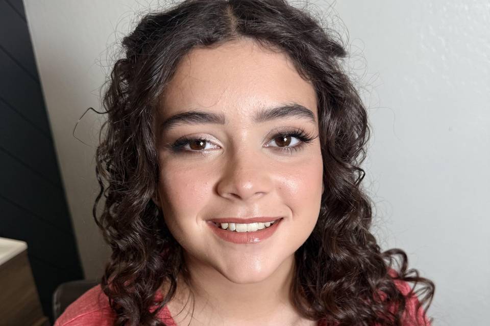 Natural curly half up