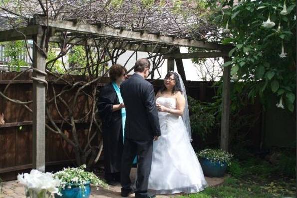 A backyard wedding