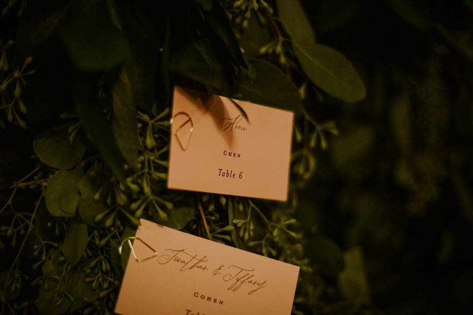 Escort card design