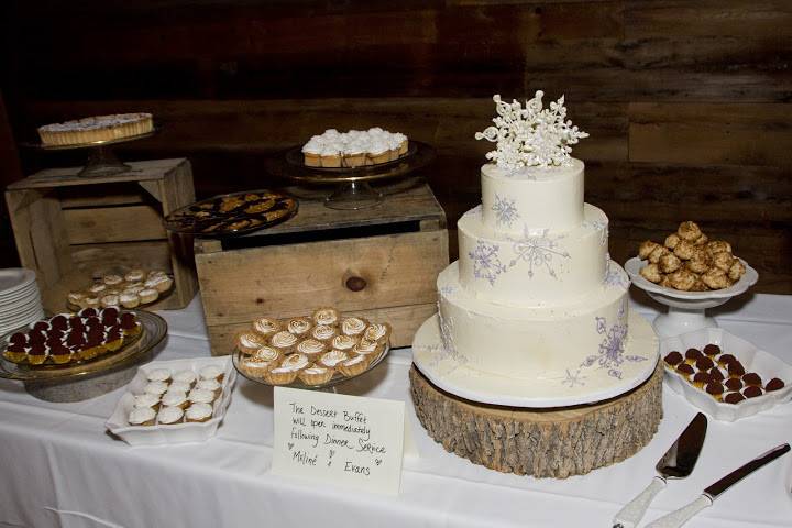 Wedding cake and dessert station