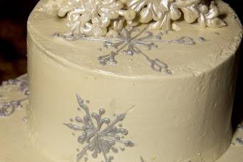 Snow flake wedding cake