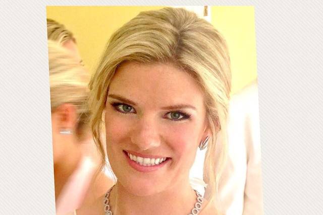 Front and back of bridal hair