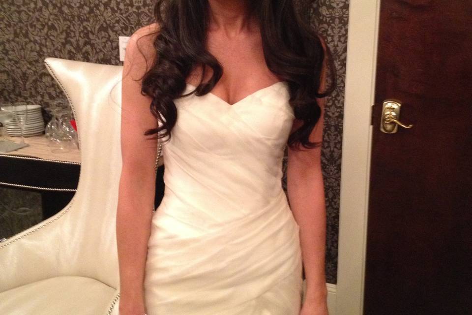Bride in the dressing area