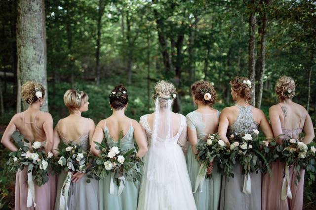 Bride and bridesmaids