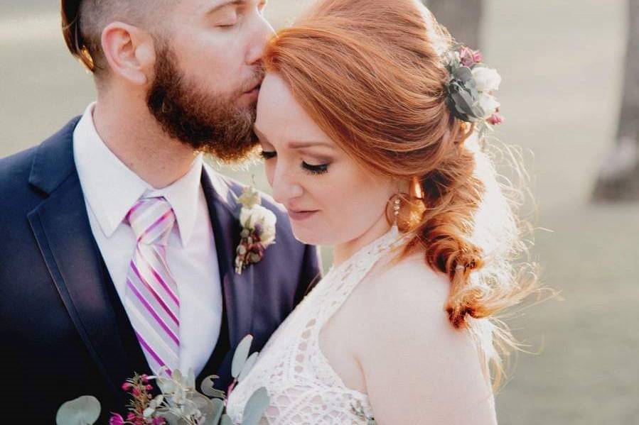 Bride and bouquet