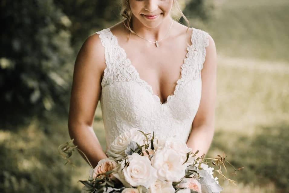 Bridal gown with deep neckline | Billie-Shaye Style Photography, LLC