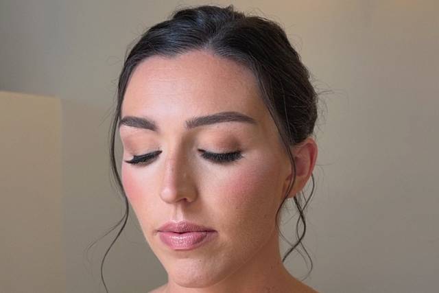 Natural glow and low bun