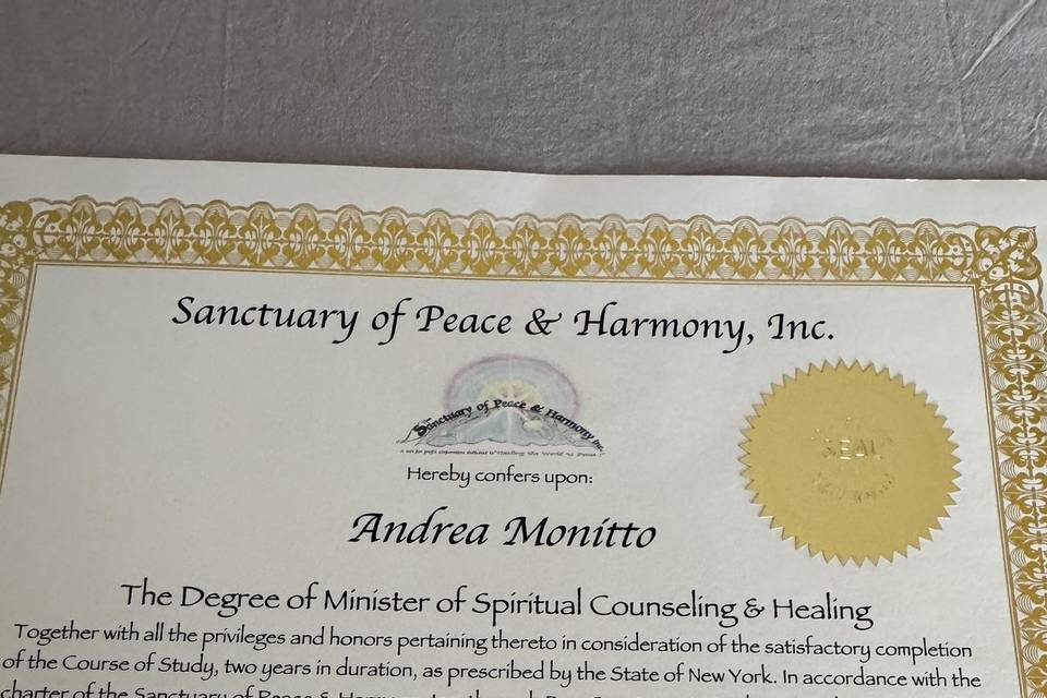 2 year minister certificate