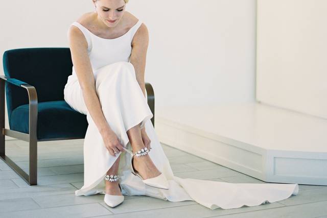 Bride getting ready quietly