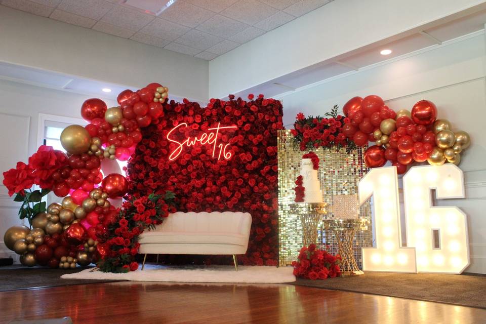 Party Flower Wall Backdrop