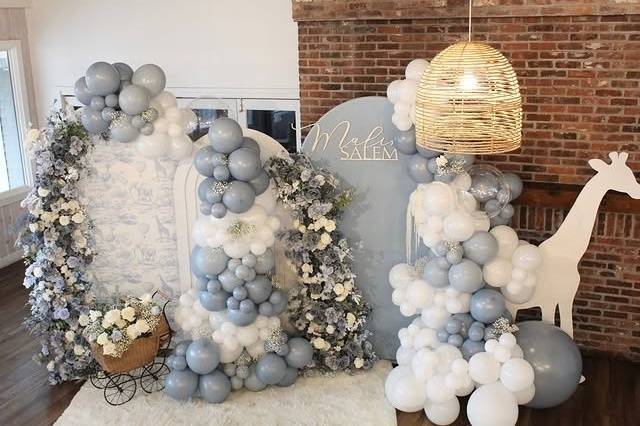 Blue Party Arch Backdrop