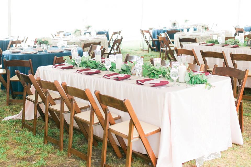 Long table for guests