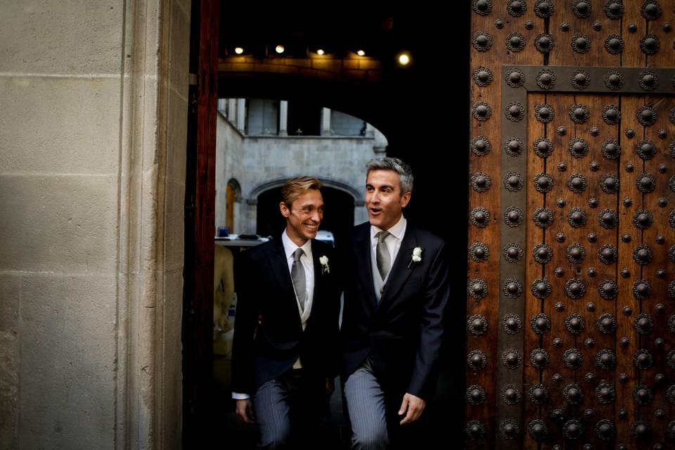 Grooms after ceremony
