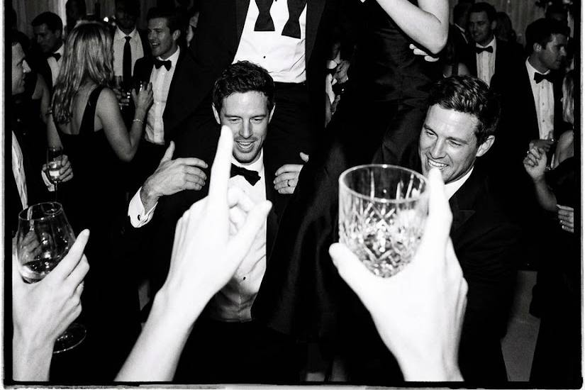 Toast to the couple.