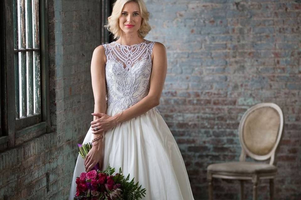 Bride and bouquet