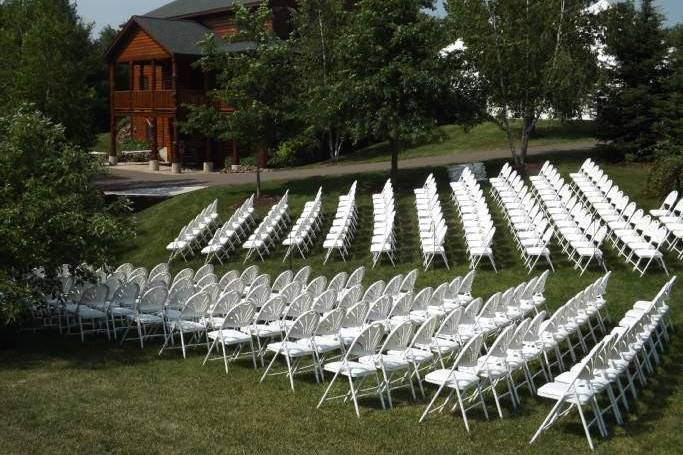 Outdoor wedding setup