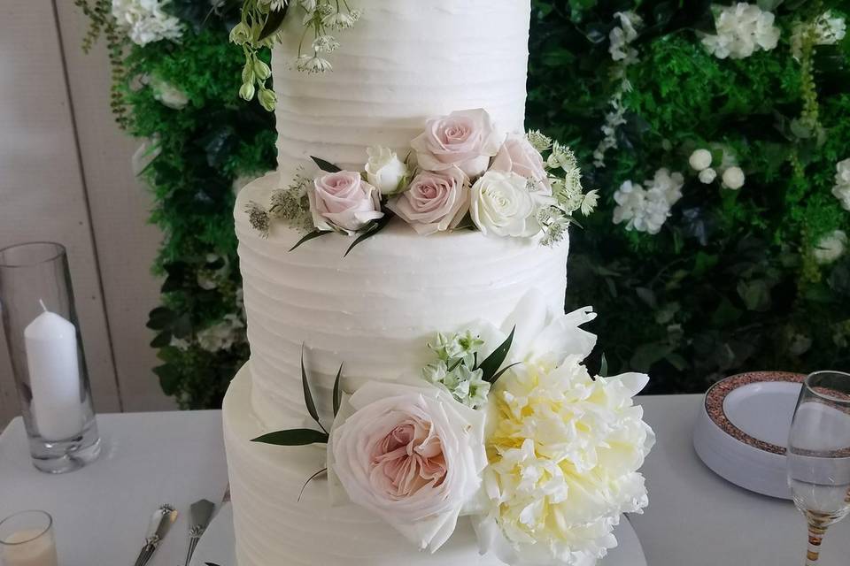 White Buttercream and Florals