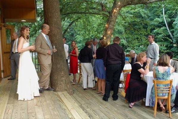 Guests on the patio served by Bear Café Catering