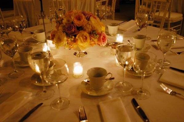 Table setting for catered function at the Bearsville Theater