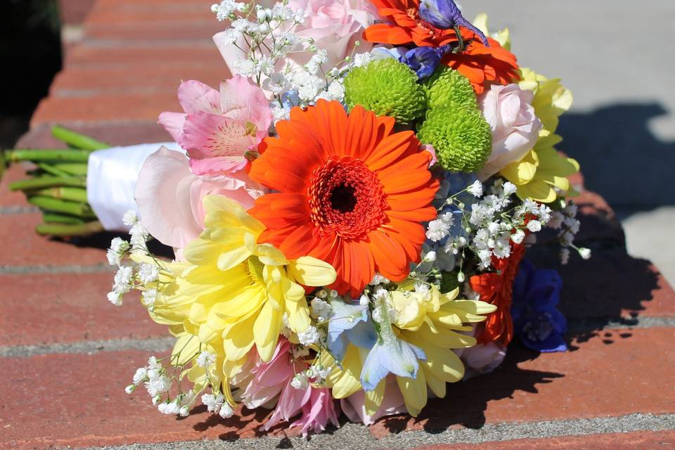 Bridal bouquet with orange gerbera