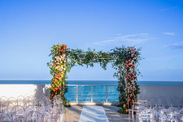 Ceremony on oceanfront terrace