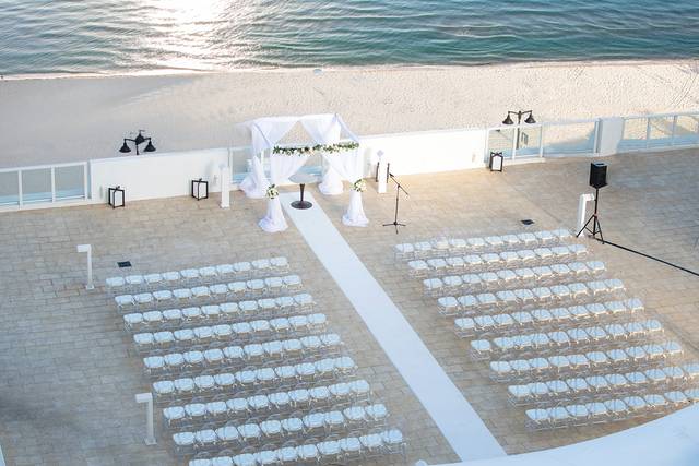 Ceremony on oceanfront terrace