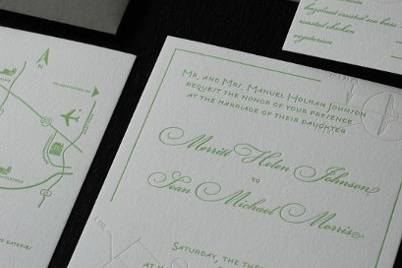 custom letterpress invite suite