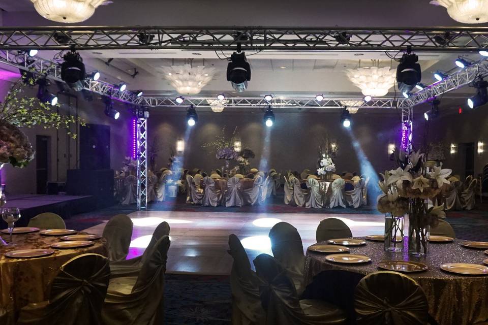 Wedding reception and ballroom area