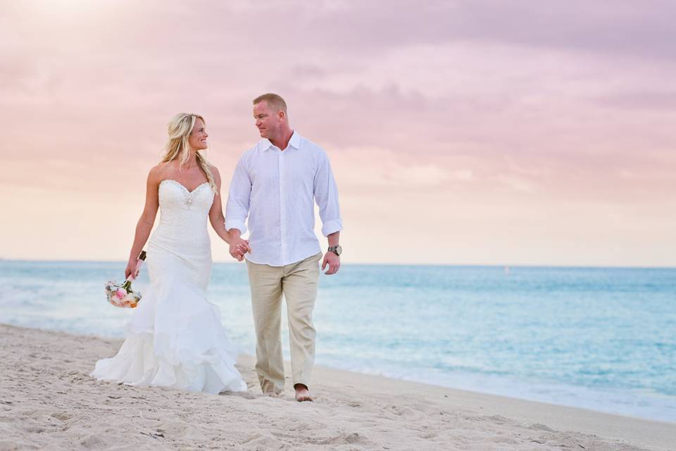 Number 7 - Beach Wedding Couple Holding Hands - Wedding Bells and Seashells.jpg