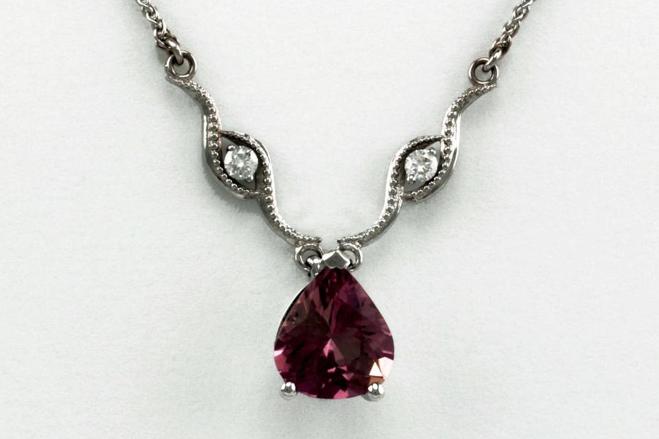 One-of-a-kind Pink Tourmaline Torelli Designs necklace carried exclusivley at Michael's Jewelers & Gemologist in Haddon Heights, NJ.