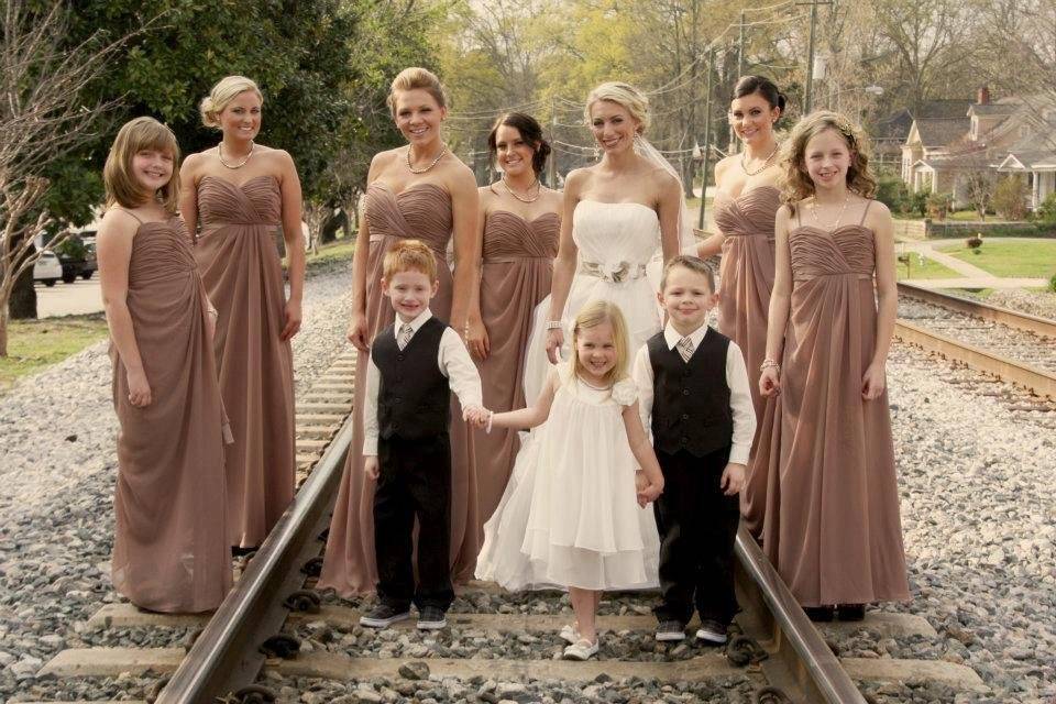 Bride with bridesmaids