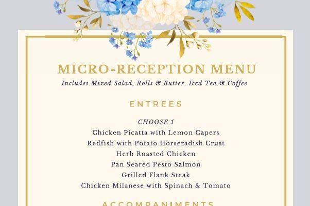 Micro Wedding Dinner