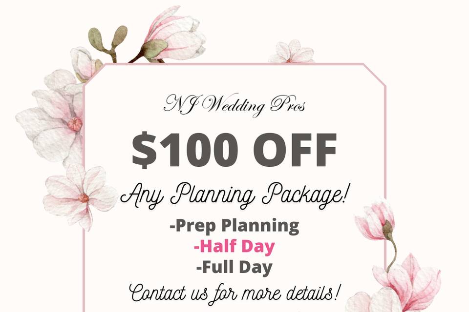 Save $100 Off Planning in June