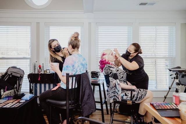 Team work working at a wedding