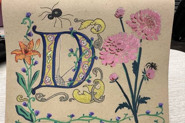 Monogram D card